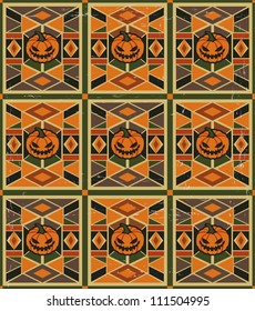 Halloween Pumpkins seamless vector background