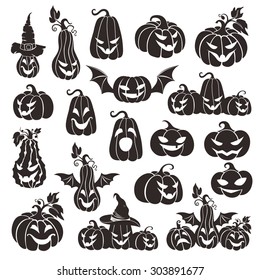 Halloween pumpkins set.