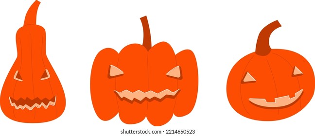 Halloween pumpkins set illustration isolated on white background