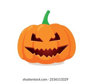 Calabazas de Halloween set diseño de Vector. Calabaza naranja de Halloween con caras divertidas para la temporada navideña truco espeluznante o colección aislada en fondo blanco.