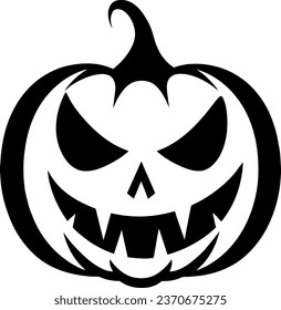 Halloween Pumpkins Silhouettes. Vector cliparts isolated on white.
