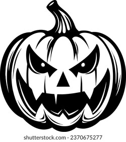 Halloween Pumpkins Silhouettes. Vector cliparts isolated on white.