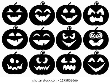 Halloween Pumpkins Silhouette,vector