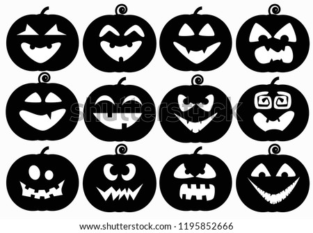 halloween pumpkins silhouettevector stock vector royalty free pumpkin silhouette vector