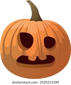 Halloween Kürbisse mit lächelnden Gesichtern und Herzen, bereit für festliche Herbstdekorationen, Partyeinladungen und saisonale Designs. süße Illustration