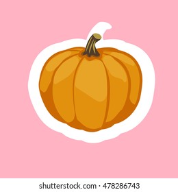Halloween pumpkins - stickers on pink background