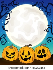 Halloween pumpkins theme image 8 - eps10 vector illustration.