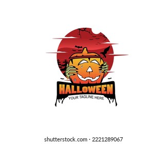 Halloween pumpkins under the moonlight