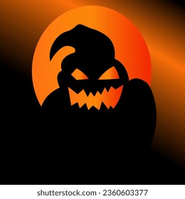 Halloween-Kürbis unter Mondlicht