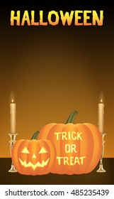 halloween pumpkins vector card