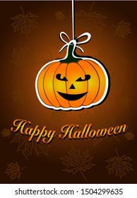 Halloween Pumpkins vector. Halloween card  Background illustration.