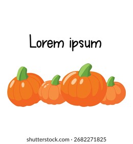Halloween pumpkins vector. Design for holiday decorations, party invitations, packaging, stickers, greeting cards, social media, and harvest concept.