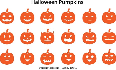 Halloween pumpkins vector icon eps for content creator