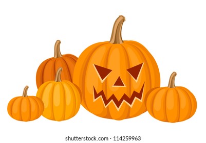 Halloween pumpkins. Vector illustration.