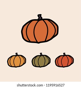 Halloween pumpkins. Vector Illustration.