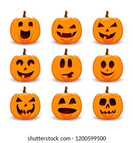 Halloween pumpkins.  Vector illustration.