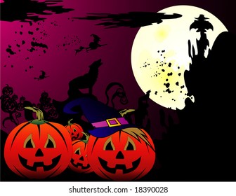 halloween  pumpkins vector illustration