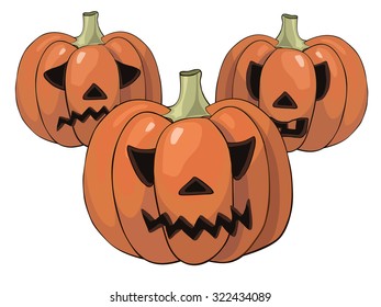halloween pumpkins, vector illustration