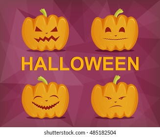 Halloween Pumpkins, vector illustration