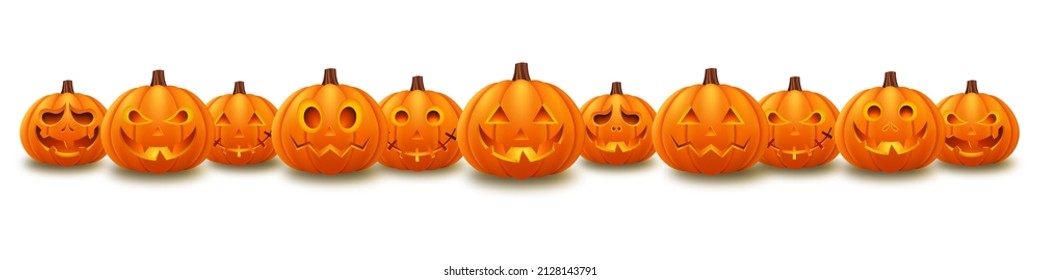 Halloween pumpkins. Vector illustration with Jack O' Lantern 