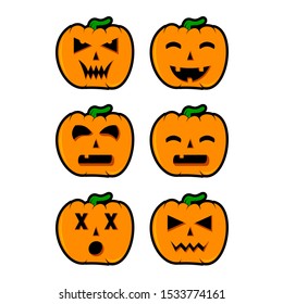 halloween pumpkins, pumpkins vector, halloween set