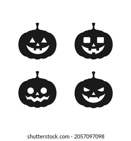halloween pumpkins vector silhouette set