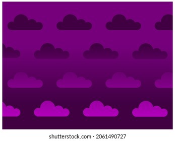 Halloween Purple Background with clouds gradient. Vector pattern