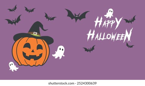 Halloween purple background, suitable for Halloween season events