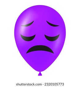 Halloween purple balloon illustration with scary and funny face