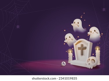 Fondo de halloween morado espeluznante para afiche, tarjeta, venta, fiesta