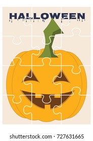 Halloween puzzles with pumpkin