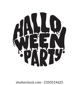Halloween quote . Retro groovy on white background