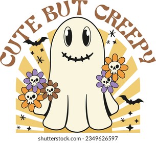 Halloween Quote, Spooky Season, Hippie Halloween, Witchy,Ghost
, Cute Halloween, Cute Ghost,Boo, Pastel, T-shirt, Trendy Halloween