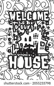 Halloween quotes coloring book page .Halloween coloring book