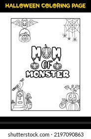 Halloween Quotes Coloring page. Halloween coloring page for kids.