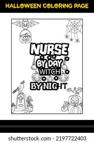 Halloween Quotes Coloring page. Halloween coloring page for kids.