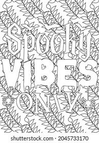 Halloween quotes coloring pages design .inspirational words coloring book pages design.