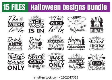 Citas de Halloween svg Bundle. Citas sobre Halloween, Halloween cortar archivos Bundle de 15 archivos svg eps para cortar máquinas Cameo Cricut, Citas de Halloween