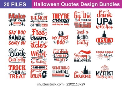 Halloween Quotes svg Bundle. Quotes about Halloween, Halloween cut files Bundle of 20 svg eps Files for Cutting Machines Cameo Cricut, Halloween Quotes