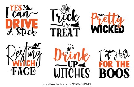 Halloween quotes SVG cut files bundle, Halloween quotes t shirt designs bundle svg