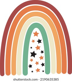 Halloween Rainbow, Background for Halloween, star, black, green ,orange color