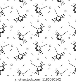 Halloween random spider seamless pattern. vector illustration for fashion textile print and wrapping with festive design.