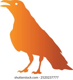 Halloween Raven Silhouette with Colorful Design. Vector Illustration