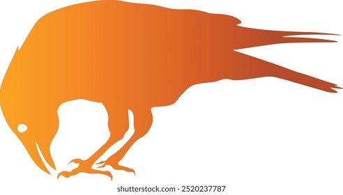 Halloween Raven Silhouette with Colorful Design. Vector Illustration