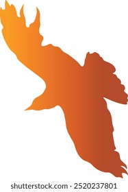 Halloween Raven Silhouette with Colorful Design. Vector Illustration