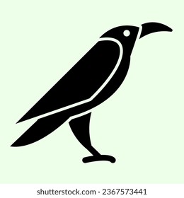 Halloween raven solid icon. Mystical gothic rook bird glyph style pictogram on white background. Evil or witch wild crow silhouette for mobile concept and web design. Vector graphics