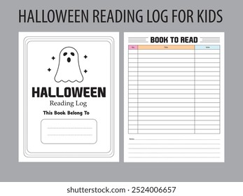 Halloween Reading Log for Kids Kdp Interior Template
Size:8.5X11
300 Dpi 