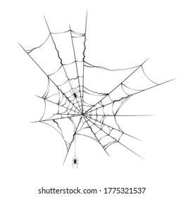 telaraña realista de Halloween. Vector aislado de los espeluznantes antecedentes para la fiesta de octubre y las invitaciones.