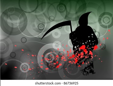 halloween reaper on the background