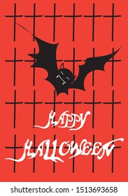 Halloween red background text banner, vector, poster, logo design. 